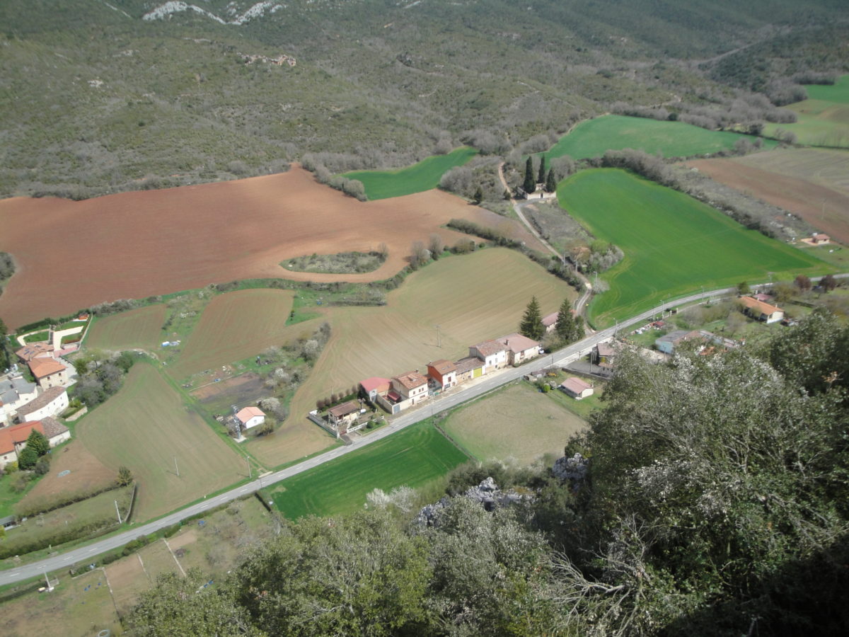 vista picada de la carretera que atraviesa Ocio